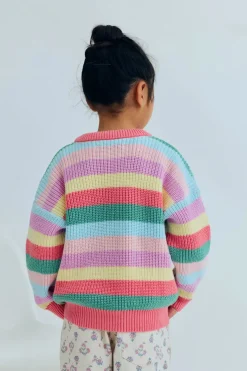 Sweter Canela Flamingo Pink Multicolor Stripes