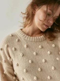 Sweter damski z wełną merino Popcorn