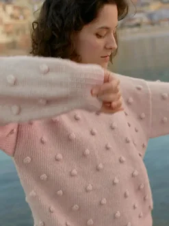 Sweter damski z wełną merino Popcorn