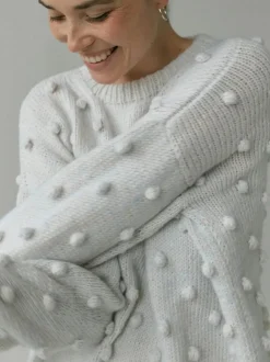 Sweter damski z wełny merino Popcorn