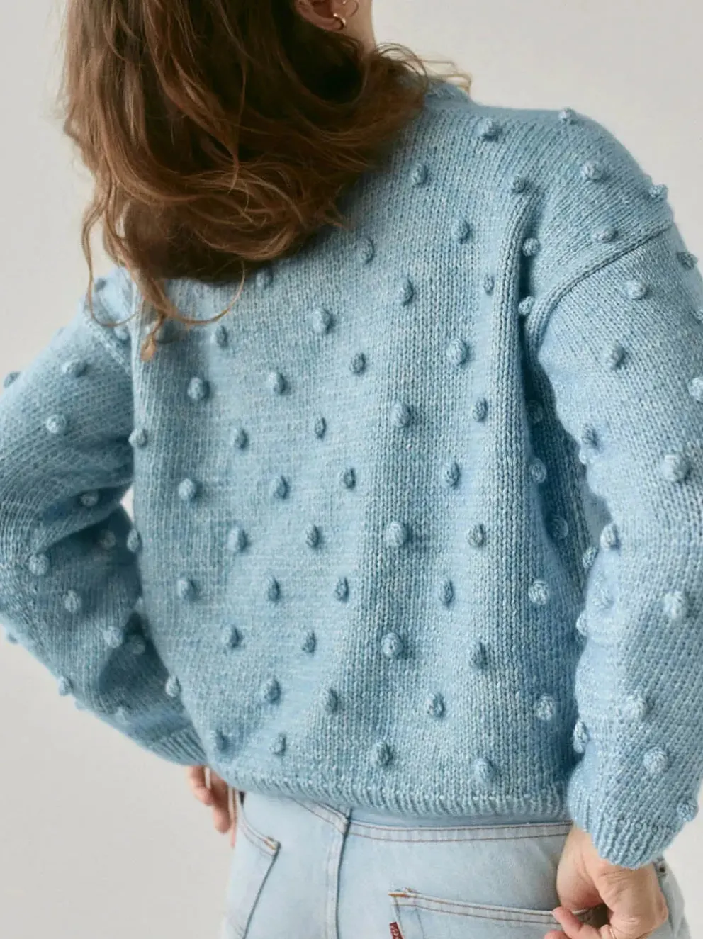 Sweter damski z wełny merino Popcorn