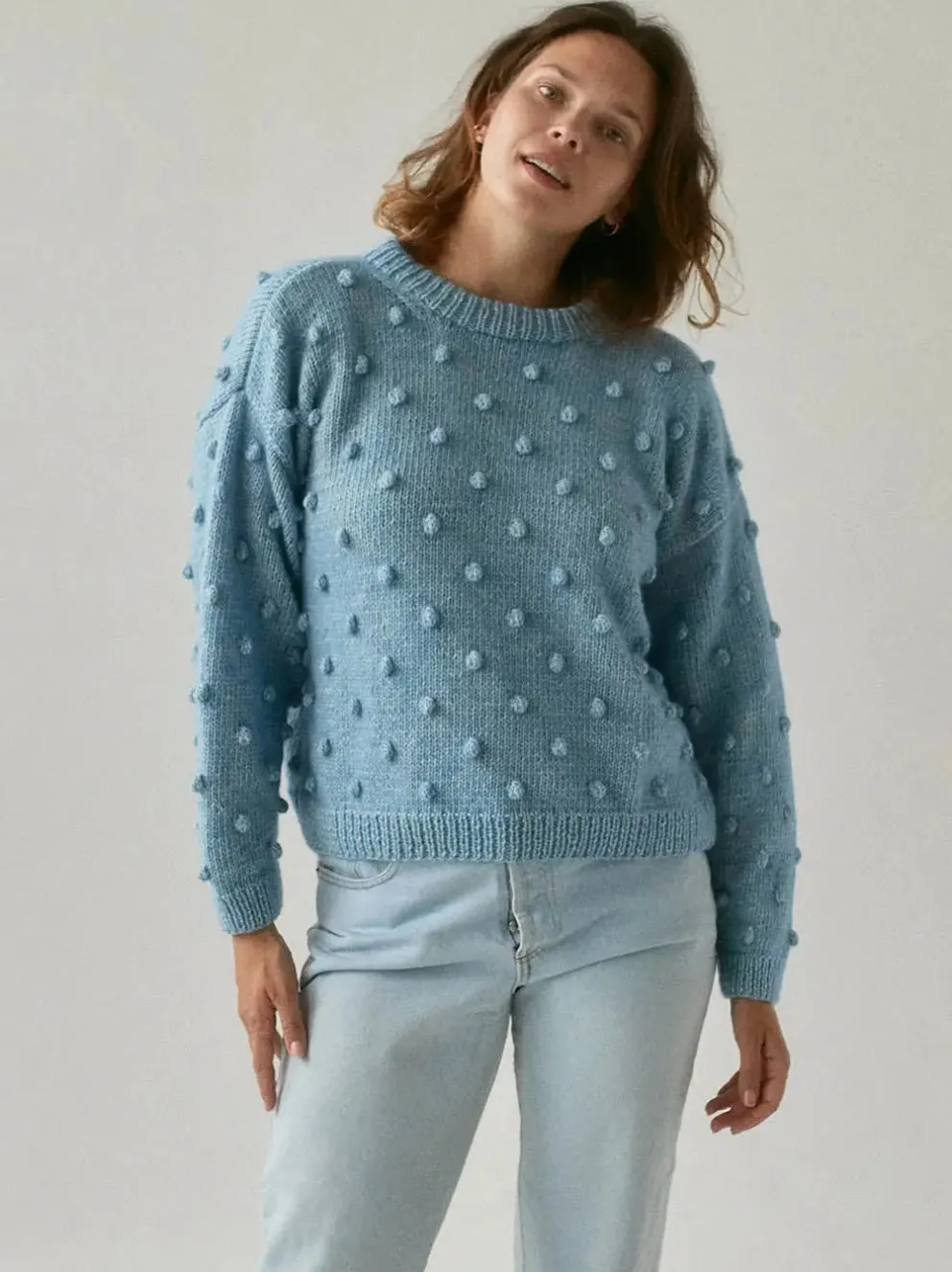 Sweter damski z wełny merino Popcorn