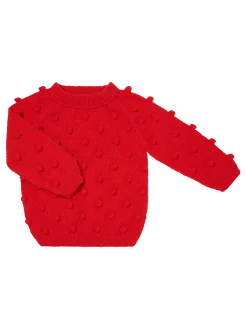 Sweterek popcorn z wełny merino