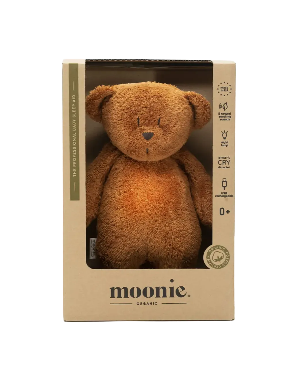 szumiący miś organic z lampką nocną