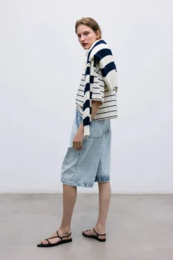 TNS Denim Woman Bermuda Bleach Denim