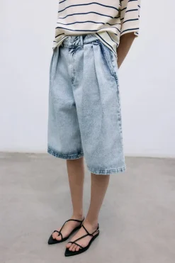 TNS Denim Woman Bermuda Bleach Denim