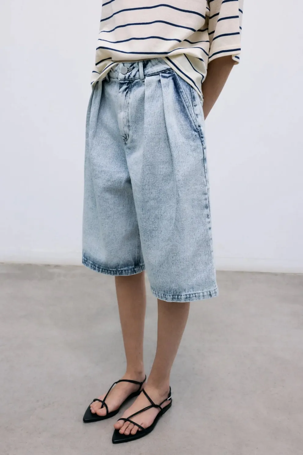 TNS Denim Woman Bermuda Bleach Denim