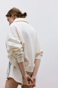TNS Logo Woman Polo Ecru