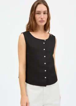 Vetiver Linen Top
