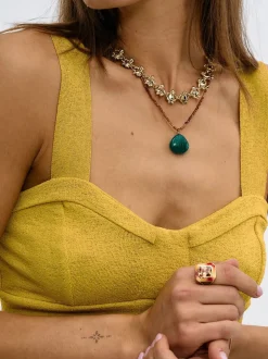 Zawieszka Green Onyx Shell Charm