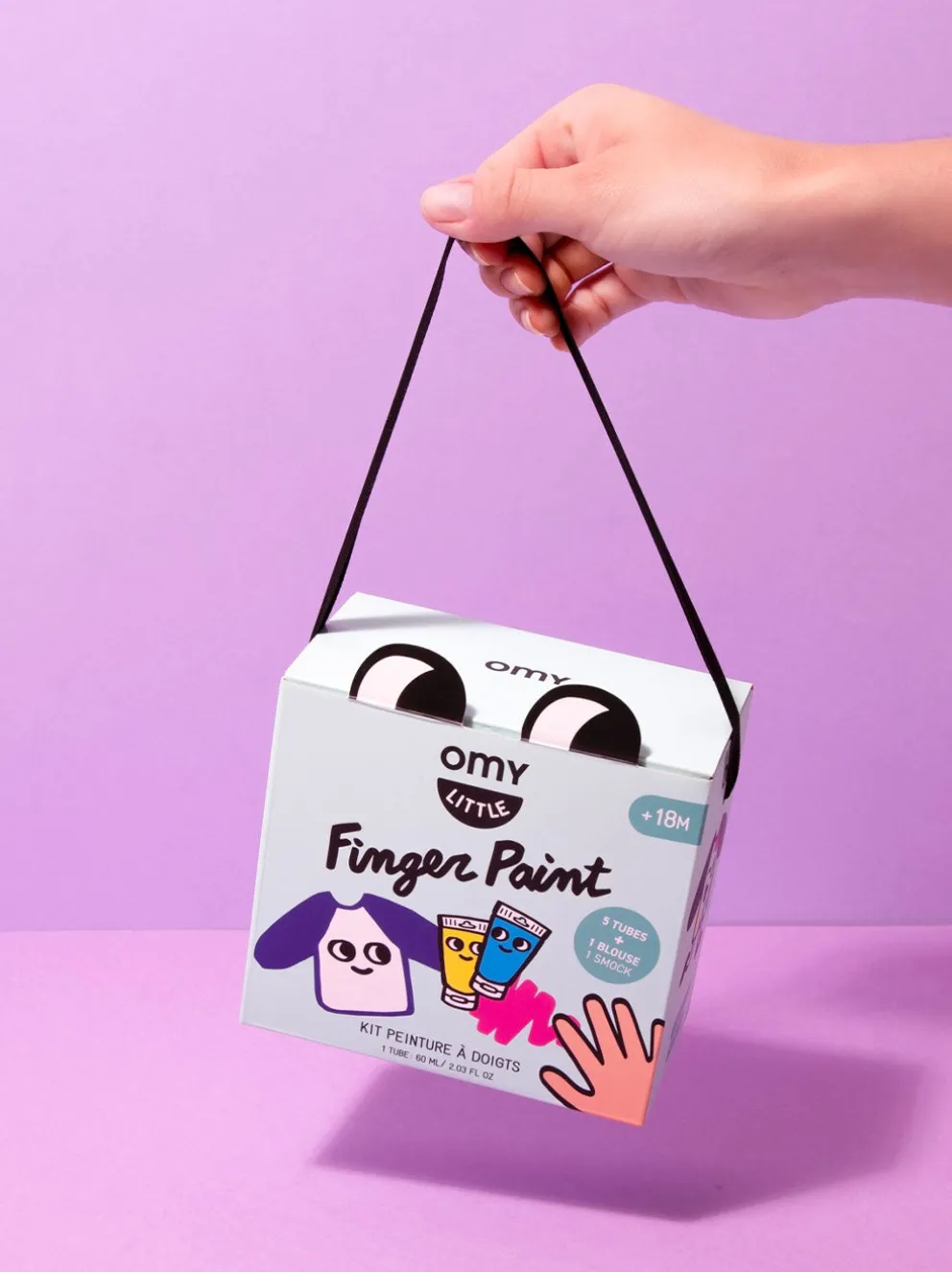 Zestaw farb do malowania palcami z fartuszkiem